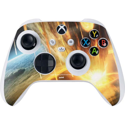 StockTrek Giant Asteroid Collides with Planet Earth Xbox Series S Controller Skin